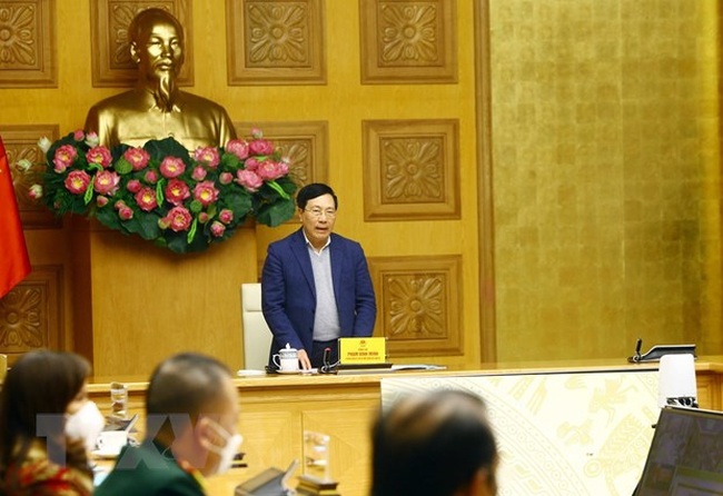 Deputy Prime Minister Pham Binh Minh addresses the event (Photo: VNA)