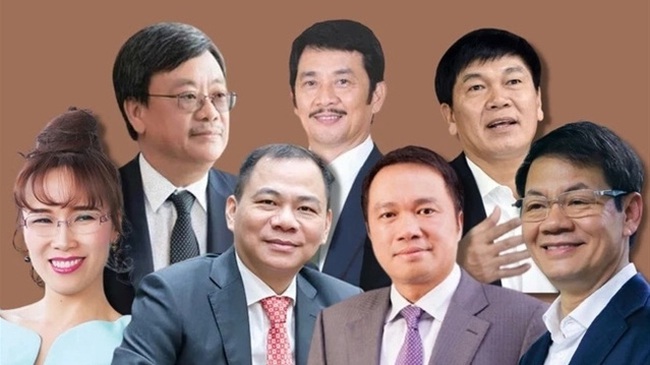The seven Vietnamese billionaires on the Forbes list (Photo: cafef.vn)