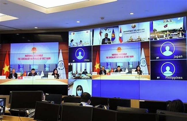 Vietnam chairs online meeting of IPU’s ASEAN+3 group in November 2021. (Photo: VNA)