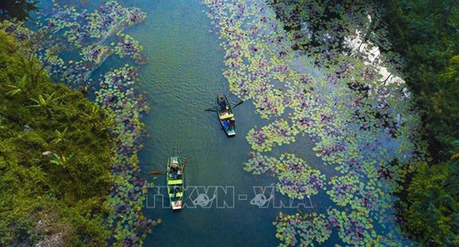 Boats sail for Thung Nang, a tourist site in Ninh Binh province. (Photo: VNA)