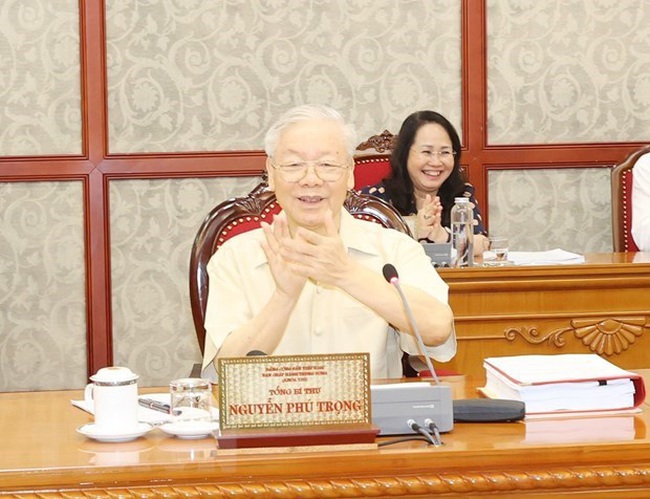 Party General Secretary Nguyen Phu Trong at the meeting (Photo: VNA)