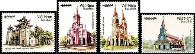 Newly-released stamp set features churches in Vietnam