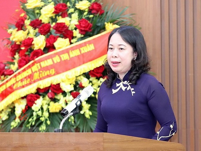 Vice President Vo Thi Anh Xuan speaking at the meeting (Photo: VNA)