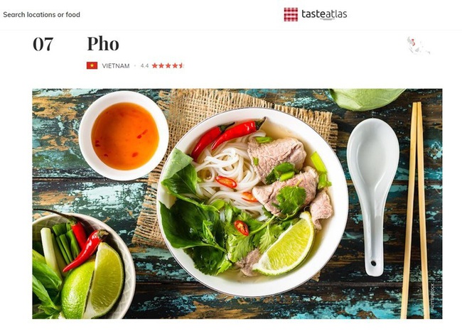 'Pho' ranked 7th among the 50 most popular street foods in the world. (Screenshot)