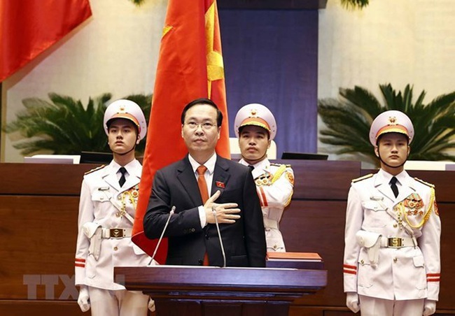 New President Vo Van Thuong takes his oath on March 2. (Photo: VNA)