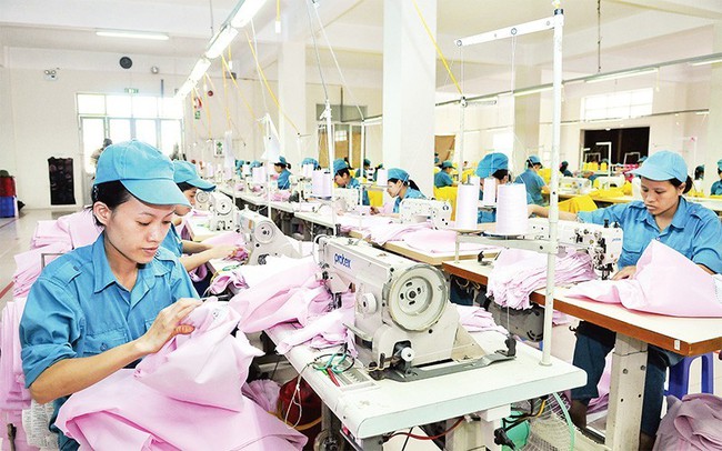 Female workers at 76 One Member Limited Company in Gia Lam District, Hanoi. (Photo: Nguyen Dang)