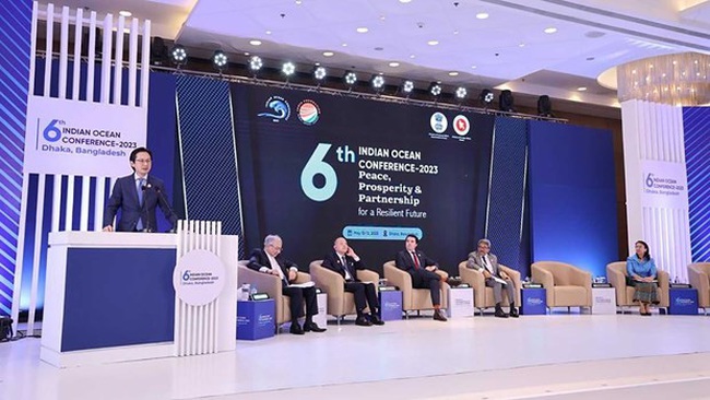 Deputy Foreign Minister Do Hung Viet speaks at the conference's plenary session (Photo: VNA)