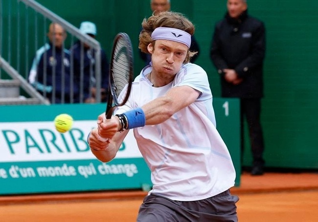 Russia's Andrey Rublev in action during his semi-final match against Taylor Fritz of the US - ATP Masters 1000 - Monte Carlo Masters - Monte-Carlo Country Club, Roquebrune-Cap-Martin, France - April 15, 2023. (Photo: Reuters)