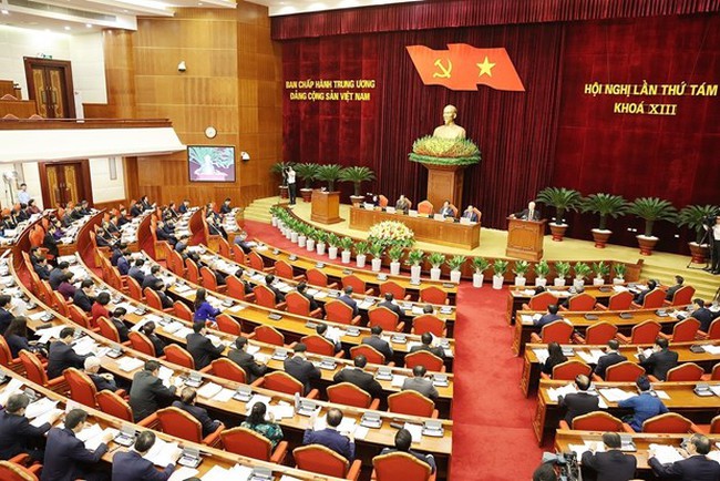 The opening plenum of the eighth session of the 13th-tenure Party Central Committee in Hanoi on October 2. (Photo: VNA)