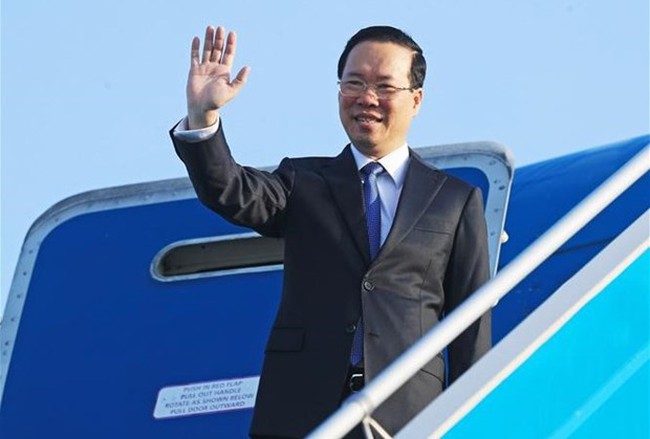 President Vo Van Thuong leaves for the third Belt and Road Forum for International Cooperation in Beijing, China, on October 17 morning. (Photo: VNA)