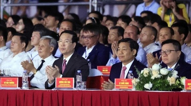 President Vo Van Thuong attends the ceremony. (Photo: VNA)
