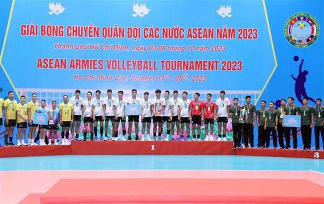 Vietnam triumphs at ASEAN Army Men’s Volleyball Tournament 2023 (Photo: VNA)