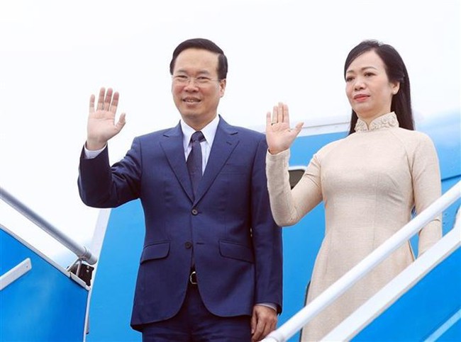 Vietnamese President Vo Van Thuong and his wife leave Hanoi on November 14 to attend the 2023 APEC Economic Leaders’ Week and bilateral activities in the US from November 14-17. (Photo: VNA)