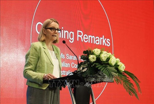 Australian Consul General in Ho Chi Minh City Sarah Hooper speaks at the event. (Photo: VNA)
