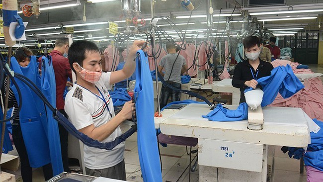 Workers at Son Ha Garment Joint Stock Company, Son Tay Town, Hanoi. (Photo: Minh Ha)