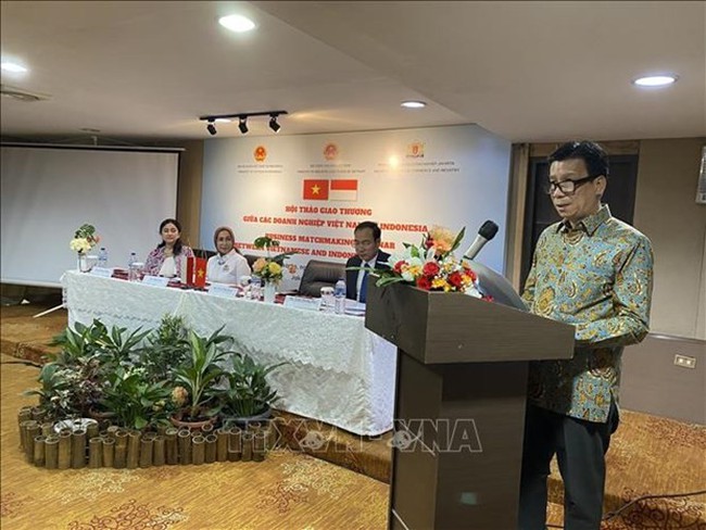 Vietnamese Ambassador to Indonesia Ta Van Thong speaks at the event. (Photo: VNA)
