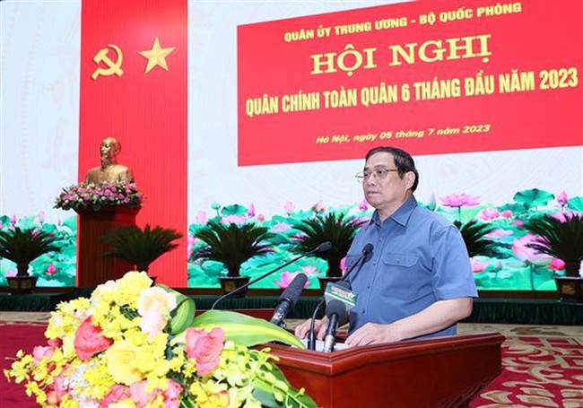 Prime Minister Pham Minh Chinh addresses the conference (Photo: VNA)