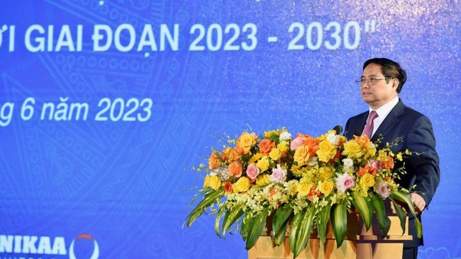 Prime Minister Pham Minh Chinh speaks at the event. (Photo: NDO)