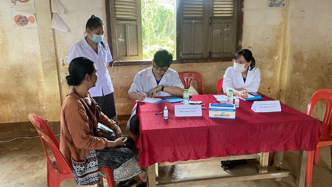 Free health examinations and medicine provided for Lao people.