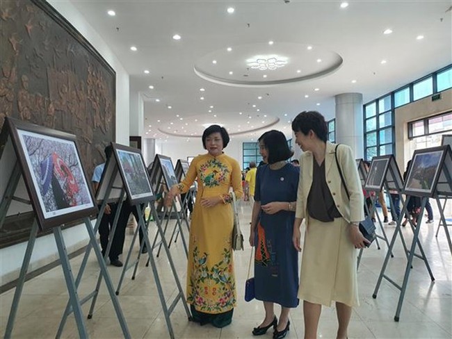 At a photo exhbition held within the Vietnam-Japan festival in Hanoi on August 12 (Photo: VNA)