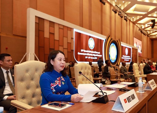 Vice President of Vietnam Vo Thi Anh Xuan speaks at a plenary session of the 19th NAM Summit in Kampala, Uganda, on January 20. (Photo: VNA)