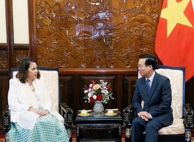 President Vo Van Thuong and New Zealand Ambassador Tredene Dobson. (Photo: VNA)
