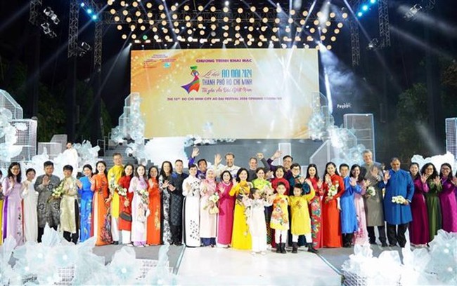 At the opening ceremony of the 10th Ao Dai Festival (Photo: VNA)