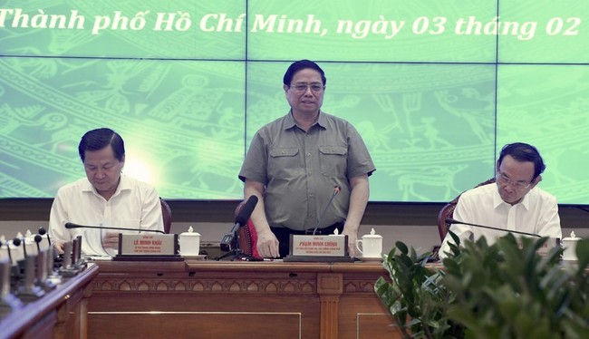 PM Pham Minh Chinh speaks at the meeting.(Photo: NDO)
