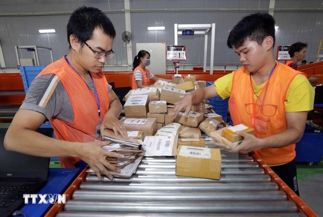 Goods classification at the ecommerce platform Lazada. (Photo: VNA)