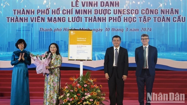 Ho Chi Minh City recognised by UNESCO as a member of the UNESCO Global Network of Learning Cities. (Photo: NDO)
