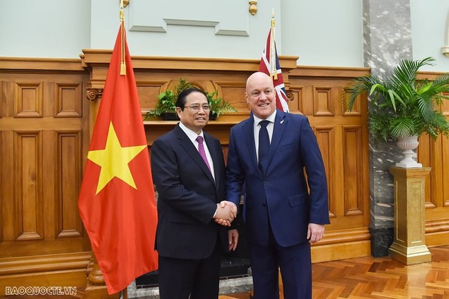 Vietnamese Prime Minister Pham Minh Chinh and his New Zealand counterpart Christopher Luxon (Photo: baoquocte.vn)