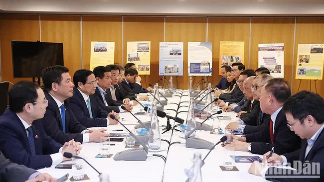 The working session forms part of PM Pham Minh Chinh's official visit to Australia. (Photo: Duong Giang)
