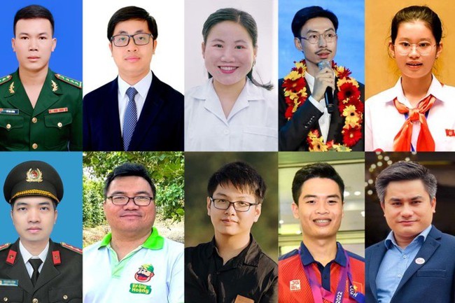 Rapper Den Vau (first row, fourth from left) named among ten outstanding young faces of Vietnam