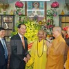 President visits Vietnam Buddhist Sangha Supreme Patriarch