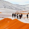 Snow in the Sahara desert