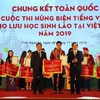 Winners of Vietnamese-language eloquence contest for Lao students honoured