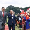 Indonesian President hosts welcome ceremony for President Nguyen Xuan Phuc