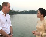 Hoàng tử William dạo Hồ Gươm, thăm cầu Thê Húc cùng MC Thùy Dương VTV4