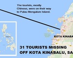 Thuyền chở 31 du khách mất tích ngoài khơi Malaysia