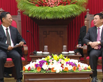 Bí thư Trung ương Đảng Nguyễn Xuân Thắng tiếp Phó Chủ tịch Hội đồng Khoa học Xã hội Quốc gia Lào