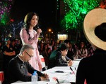 Hoa hậu Đỗ Mỹ Linh nổi bật với áo dài “hoa bướm” trên ghế giám khảo