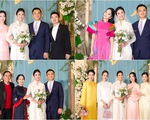 Sao Việt đồng loạt diện áo dài dự đám cưới Hoa hậu Ngọc Hân