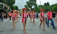 International dancers perform on Hanoi's walking streets