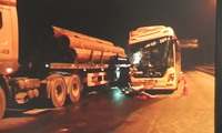 One killed, five injured in coach- truck collision