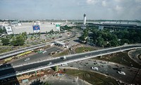Saigon airport entrance flyovers before opening