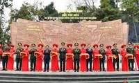 Bas-relief sculpture featuring President Ho and soldiers of 308 Infantry Division inaugurated