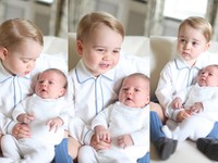 Thích thú với hình ảnh của hai em bé Hoàng gia