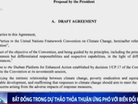 Bất đồng trong dự thảo thỏa thuận ứng phó với biến đổi khí hậu