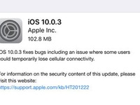 Apple tung bản vá iOS 10.0.3 sửa lỗi kết nối mạng trên iPhone 7