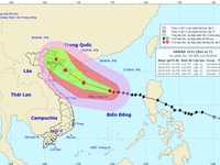 Tâm bão số 7 cách quần đảo Hoàng Sa khoảng 260km